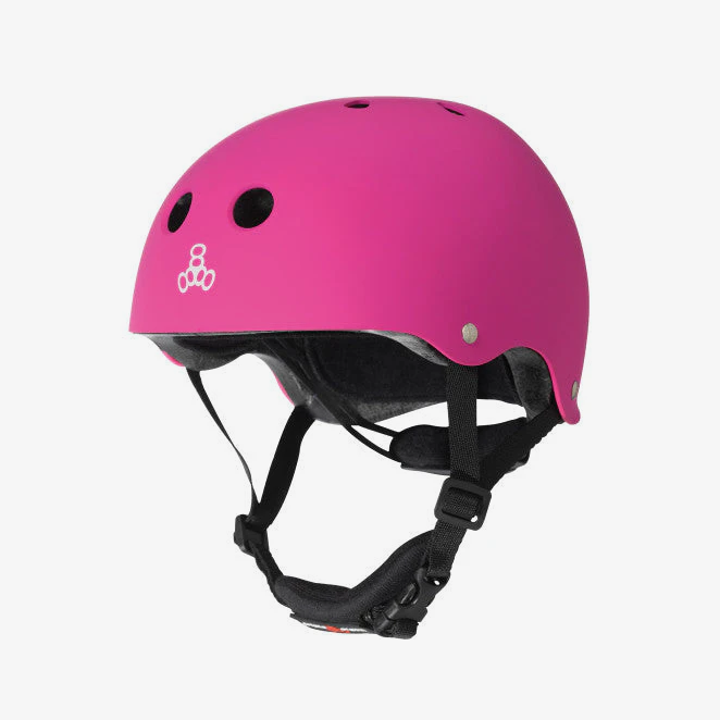 Triple 8 Lil 8 Certified Youth Helmet Neon Pink Rubber